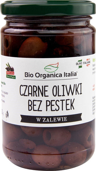 Oliwki czarne bez pestek w zalewie 280 g (160 g) - Bio Organica Italia (EKO)