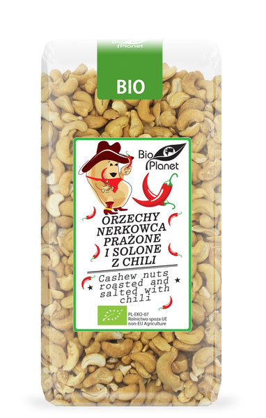 Orzechy nerkowca prażone i solone z chili 350 g - Bio Planet (EKO)