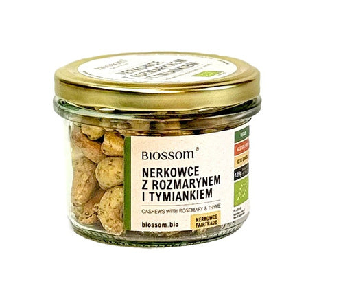Orzechy nerkowca z rozmarynem i tymiankiem bezglutenowe 120 g - Biossom (EKO)
