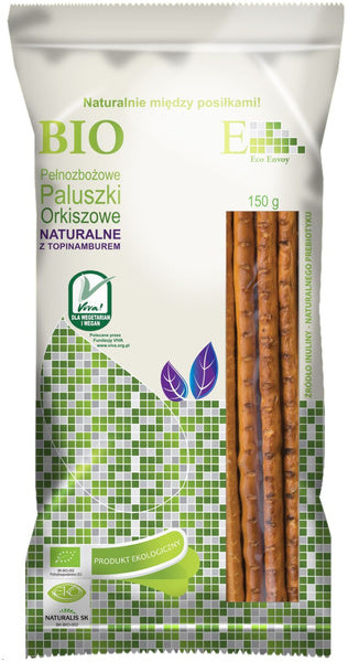 Paluszki orkiszowe pełnoziarniste naturalne z topinamburem 150 g - Envoy (EKO)
