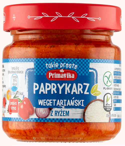 Paprykarz wegański z ryżem bezglutenowy 160 g - Primavika