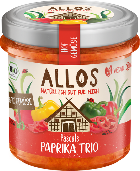 Pasta warzywna z trzema rodzajami papryki bezglutenowa 135 g - Allos (EKO)