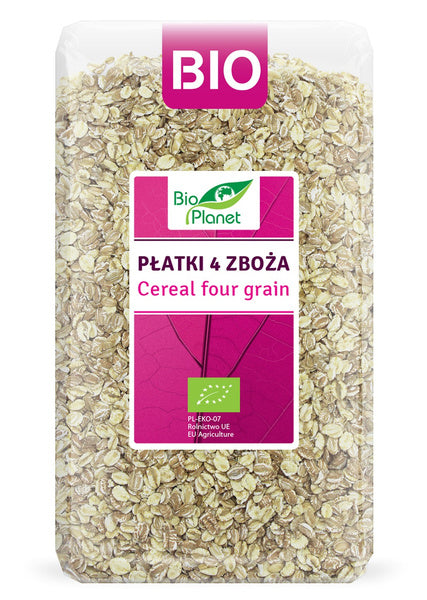 Płatki 4 zboża orkisz owies jęczmień żyto 600 g - Bio Planet (EKO)