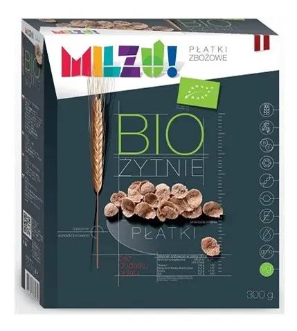 Płatki śniadaniowe żytnio owsiane bez dodatku cukru 300 g - Milzu (EKO)