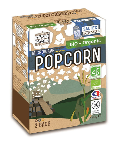 Popcorn z solą do mikrofali bezglutenowy 3 szt. 270 g - Natais (EKO)