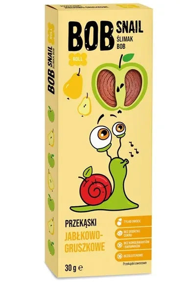Przekąska bob snail roll jabłko gruszka bez dodatku cukru bezglutenowa 30 g - Bob Snail