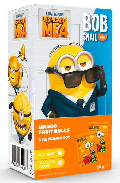 Przekąska eat & play mango z brelokiem minionki bezglutenowa 20 g - Bob Snail