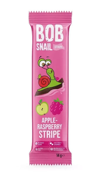Przekąska stripe jabłko malina bez dodatku cukru bezglutenowa 14 g - Bob Snail