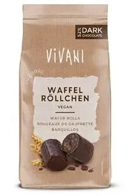 Rollsy waflowe w gorzkiej czekoladzie 125 g - Vivani (EKO)