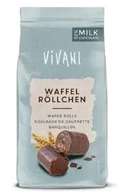 Rollsy waflowe w mlecznej czekoladzie 125 g - Vivani (EKO)