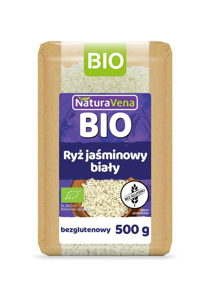 Ryż jaśminowy biały bezglutenowy 500 g - Naturavena (EKO)
