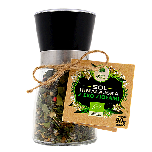 Sól himalajska w młynku z ziołami 90 g - Dary Natury (EKO)