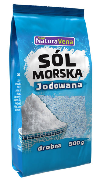 Sól morska drobna jodowana 500 g - Naturavena