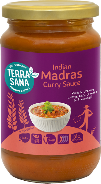 Sos curry indian madras bezglutenowy 350 g - Terrasana (EKO)