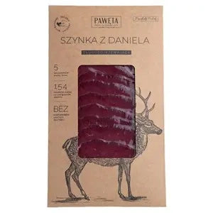 Szynka z daniela dojrzewająca plastry bezglutenowa 50 g - Pawęta
