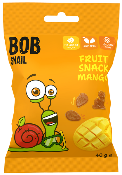 Wegańskie żelki bez żelatyny mango bezglutenowe 40 g - Bob Snail