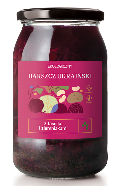 Zupa barszcz ukraiński z fasolką i ziemniakami 900 ml - Delikatna (EKO)