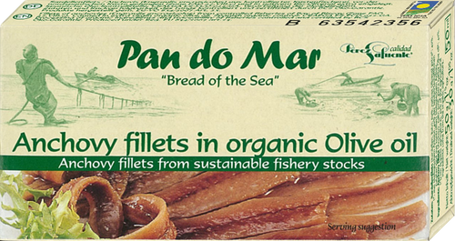 Anchois sardele filety w BIO oliwie z oliwek extra virgin 50 g (30 g) - Pan Do Mar