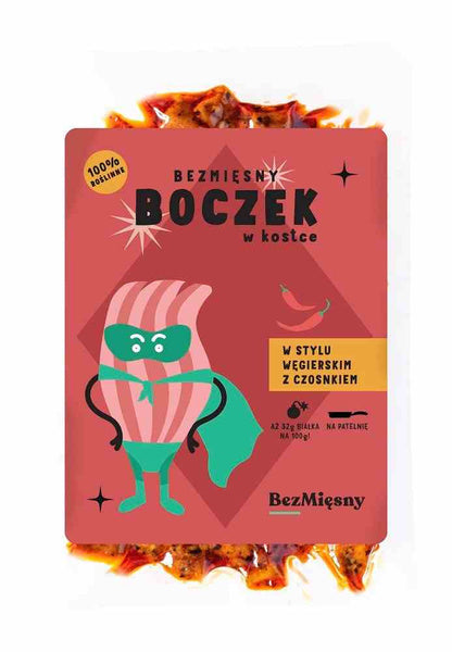 Bezmięsny boczek w kostce w stylu węgierskim z czosnkiem 100 g - Bezmięsny