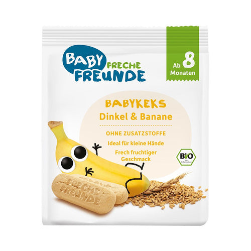 Biszkopty orkiszowe bananowe od 8 mcs. 100 g - Freche Freunde (EKO)