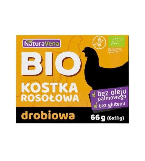 Bulion drobiowy kostki rosołowe bezglutenowe 6 szt. 66 g - Naturavena (EKO)