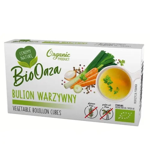 Bulion warzywny kostki rosołowe bez dodatku cukru bezglutenowe 6 szt. 66 g - Biooaza (EKO)
