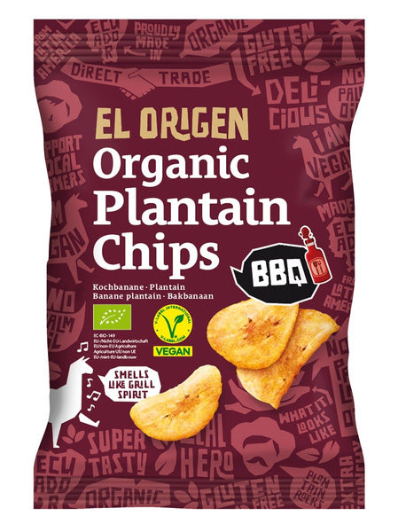 Chipsy z plantana BBQ bezglutenowe 80 g - El Origen (EKO)