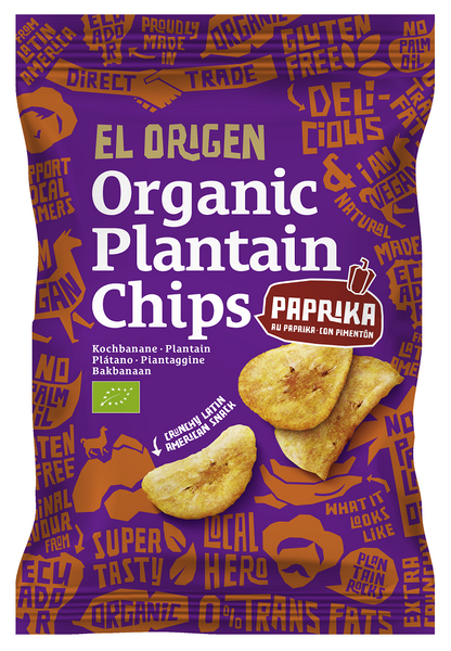 Chipsy z plantana paprykowe bezglutenowe 80 g - El Origen (EKO)