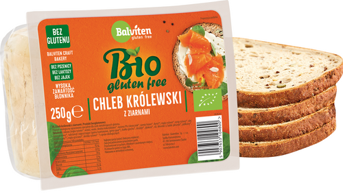 Chleb królewski z ziarnami krojony bezglutenowy 250 g - Balviten (EKO)