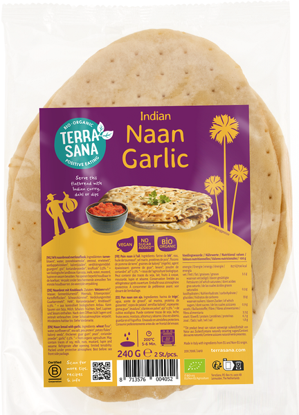 Chleb naan czosnkowy 240 g - Terrasana (EKO)