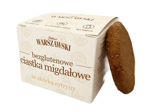 Ciastka migdałowe ze skórką cytryny bez dodatku cukru bezglutenowe 150 g - Łakoć Warszawski