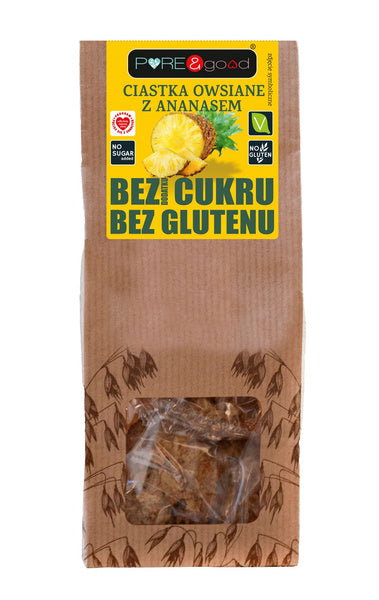 Ciastka owsiane z ananasem bezglutenowe 150 g - PURE&Good