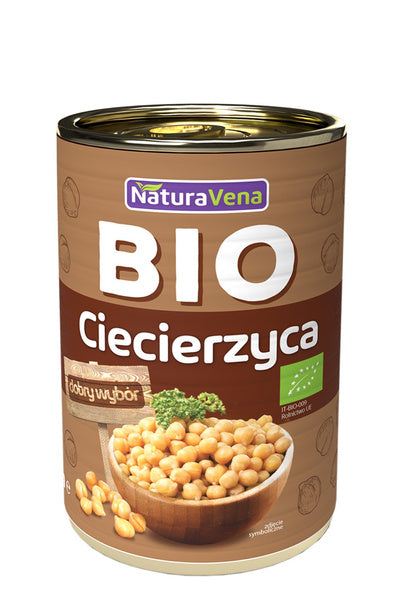 Ciecierzyca konserwowa w zalewie bez dodatku soli 400 g (240 g) - Naturavena (EKO)