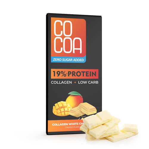 Czekolada biała proteinowa mango z kolagenem 65 g - Cocoa