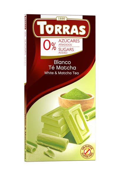 Czekolada biała z herbatą matcha bezglutenowa 75 g - Torras