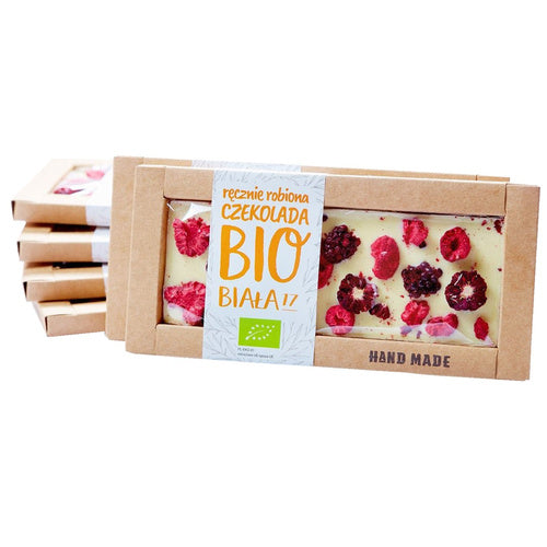Czekolada biała z malinami i jeżynami 53 g - Cukiernia Staropolska (EKO)