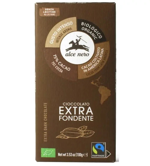 Czekolada gorzka 75 % fair trade bezglutenowa 100 g - Alce Nero (EKO)