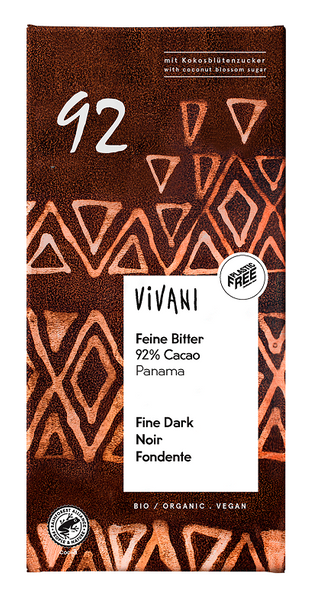 Czekolada gorzka 92 % 80 g - Vivani (EKO)