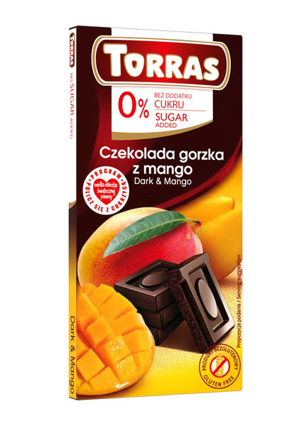 Czekolada gorzka z mango bezglutenowa 75 g - Torras