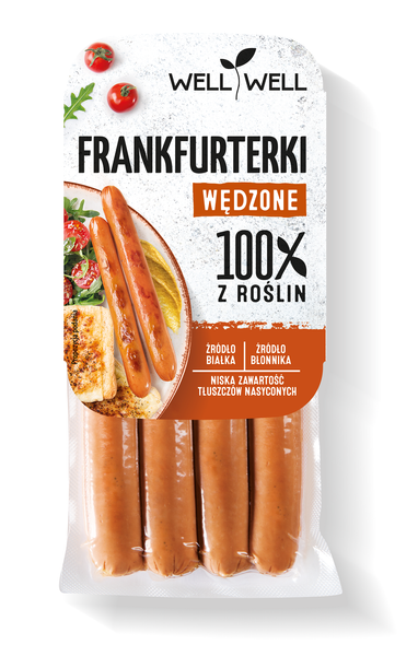 Frankfurterki wędzone roślinne 180 g - Well Well