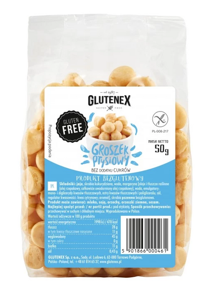 Groszek ptysiowy bez dodatku cukru bezglutenowy 50 g - Glutenex