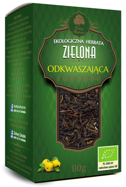 Herbata zielona odkwaszająca 80 g - Dary Natury (EKO)