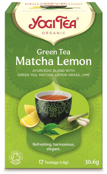 Herbata zielona z cytryną i matchą green tea matcha lemon 17 szt. 30,6 g - Yogi Tea (EKO)
