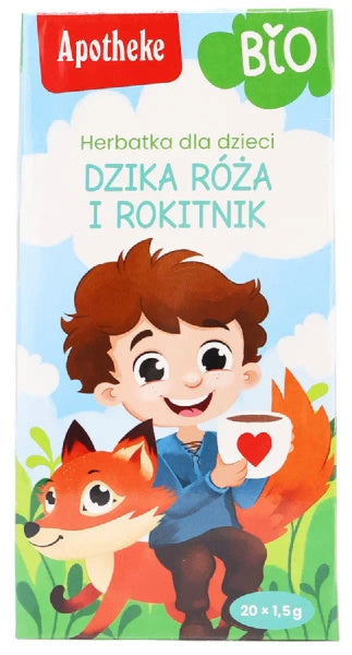 Herbatka dla dzieci dzika róża i rokitnik od 9 mcs. 20 szt. 30 g - Apotheke (EKO)