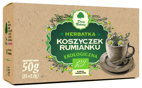 Herbatka z koszyczków rumianku 25 szt. 50 g - Dary Natury (EKO)