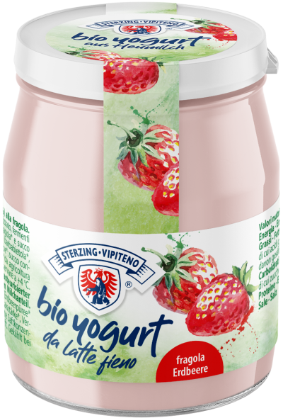 Jogurt truskawkowy z mleka siennego bezglutenowy 150 g - Sterzing-Vipiteno (EKO)