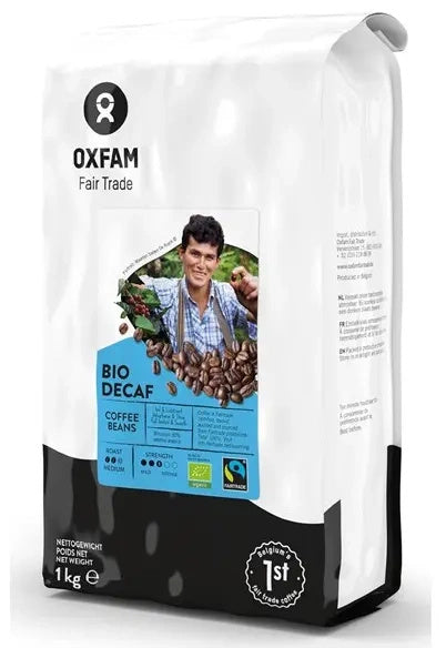 Kawa ziarnista bezkofeinowa arabica/robusta fair trade 1 kg - Oxfam (EKO)