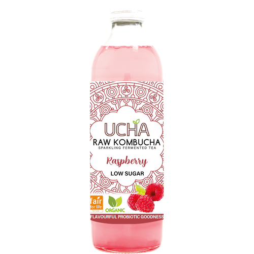 Kombucha malinowa niska zawartość cukru fair for life 350 ml - Karma Kombucha (EKO)