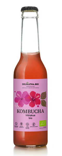 Kombucha z hibiskusem 270 ml - Delikatna (EKO)