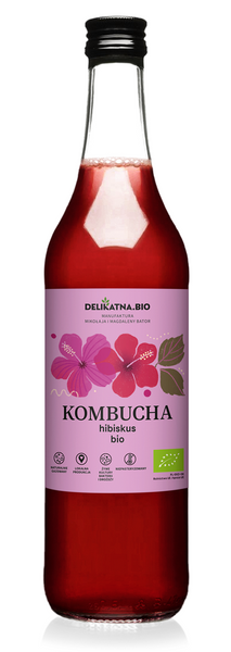 Kombucha z hibiskusem 500 ml - Delikatna (EKO)